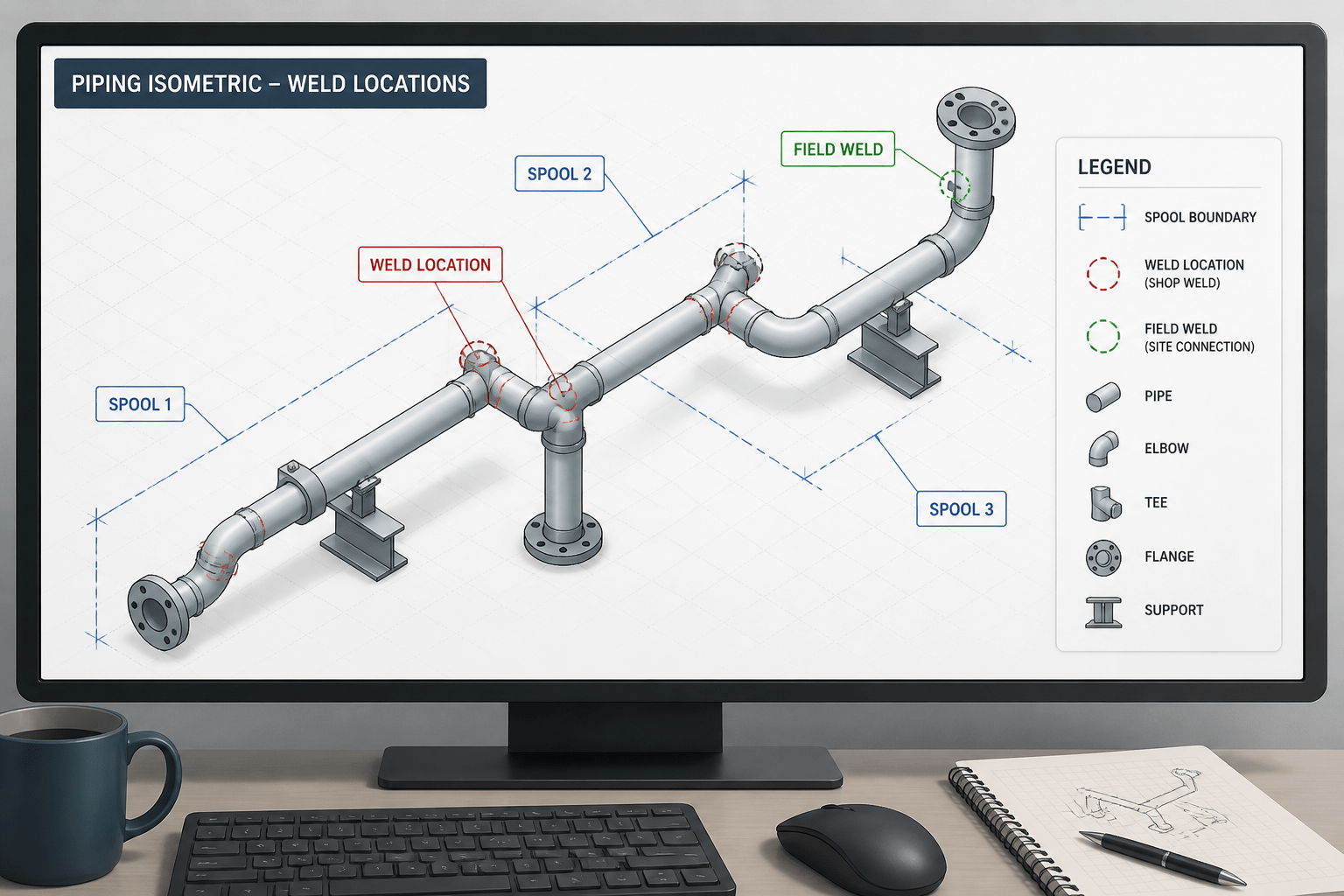 Piping Isometric Weld Symbols: How to Identify and Check Welds in CAD