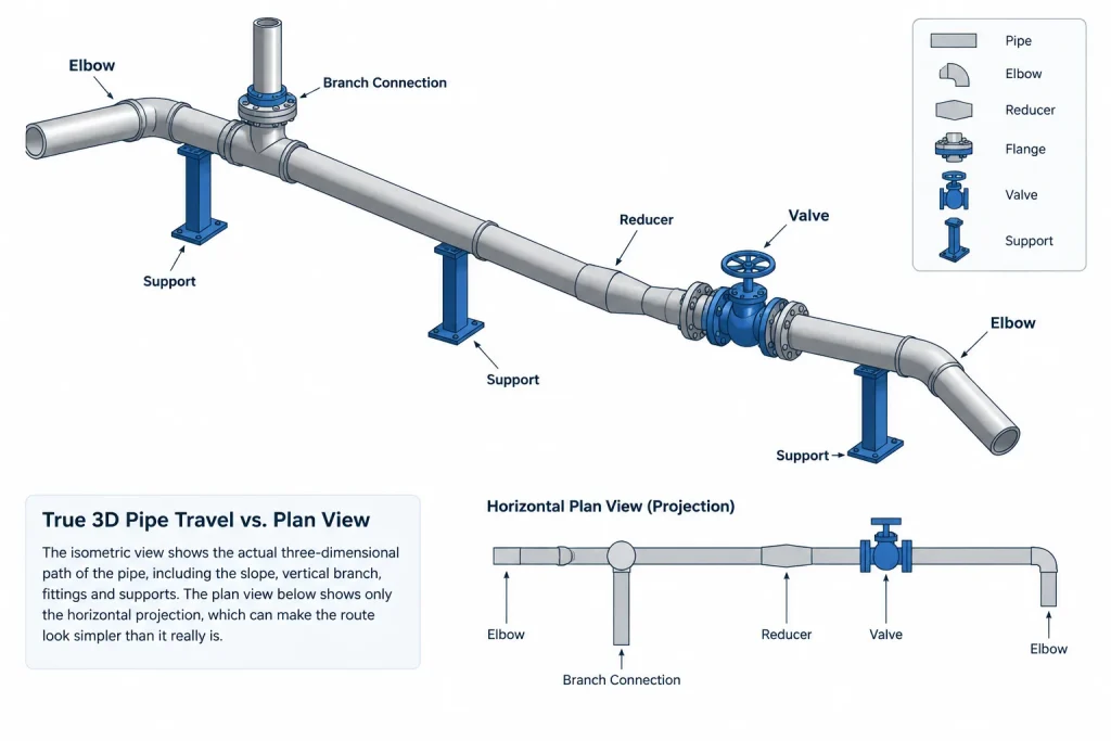 Piping Slope in CAD: Grade Notation, Elevation Control, and Model Checks piping engineering illustration