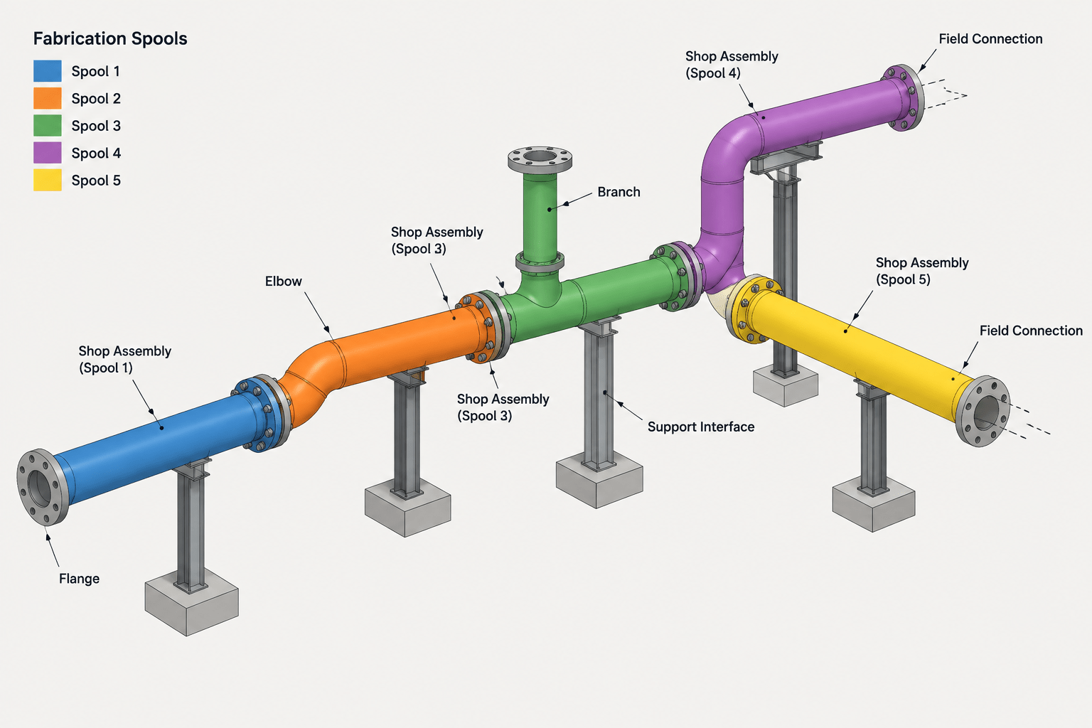 Piping Spool Breaks in CAD: Planning Fabrication, Transport, and Field Assembly