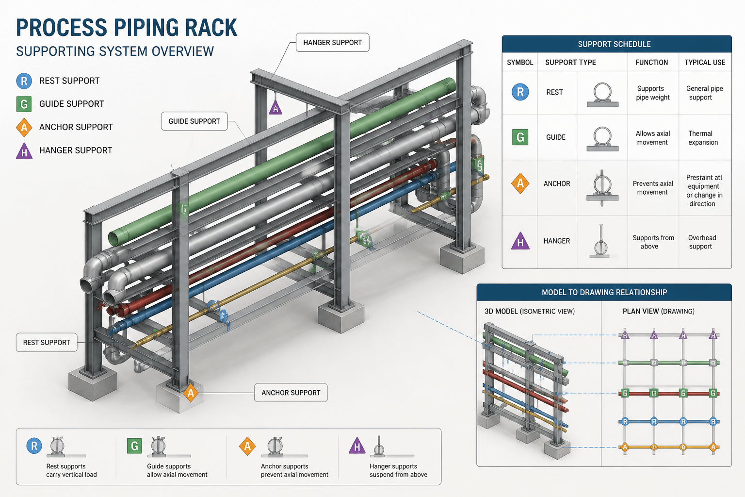 Piping Support Schedules in CAD: How to Read, Build, and Check Them