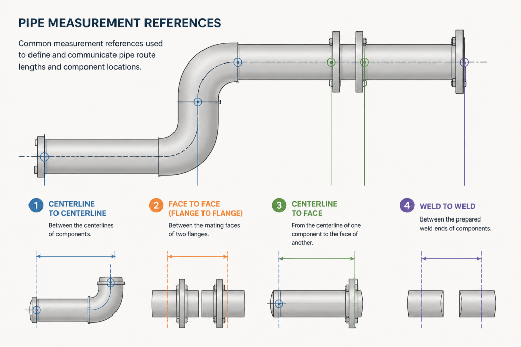 Piping Takeoff Dimensions vs. Cut Lengths: Why CAD Measurements Differ engineering illustration