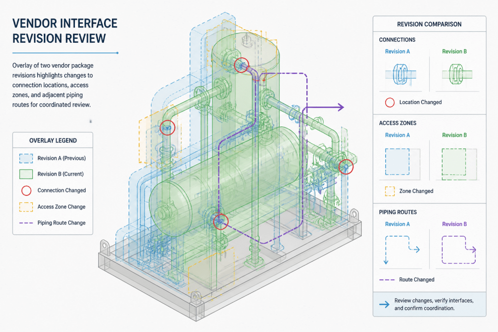 Piping Vendor Package Interfaces in CAD: How to Show Boundaries, Nozzles, and Data Ownership engineering illustration