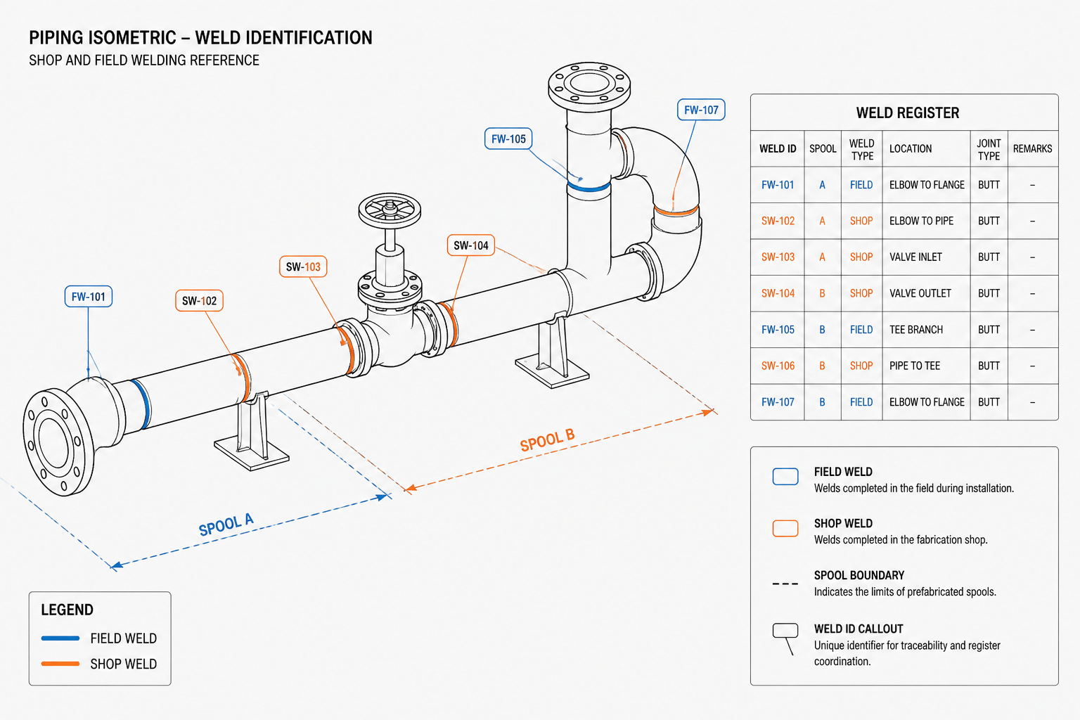 Piping Weld Maps in CAD: How to Link Weld IDs, Spools, and Inspection Records