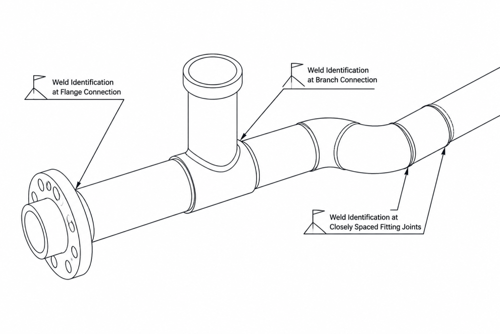 Piping Weld Maps in CAD: How to Link Weld IDs, Spools, and Inspection Records engineering illustration