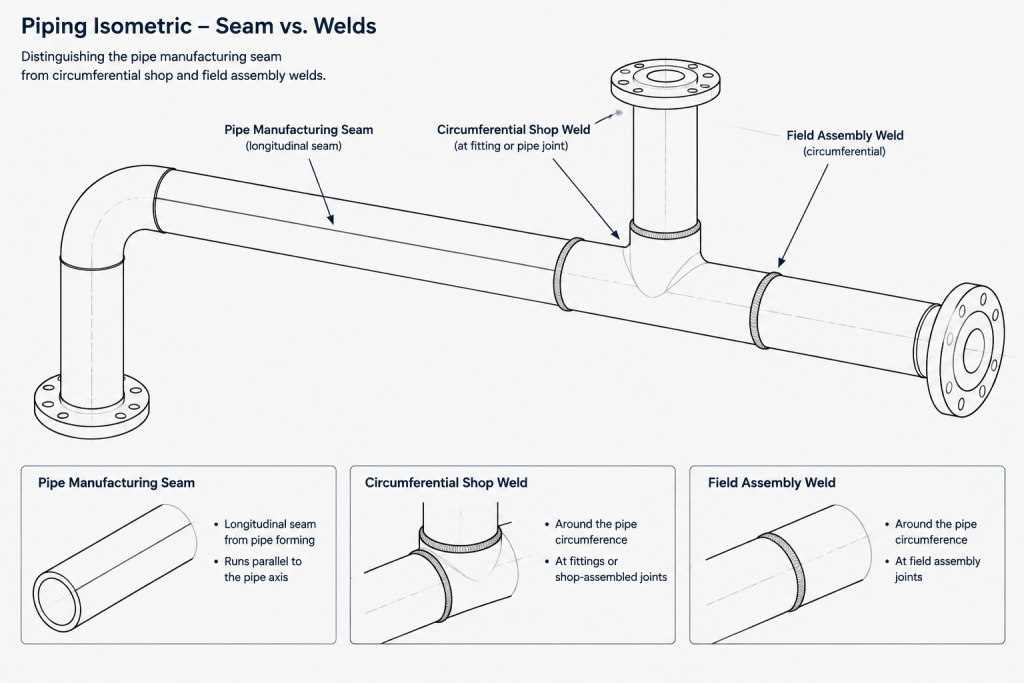 Seamless vs. Welded Pipe in CAD and Piping Documentation piping engineering illustration
