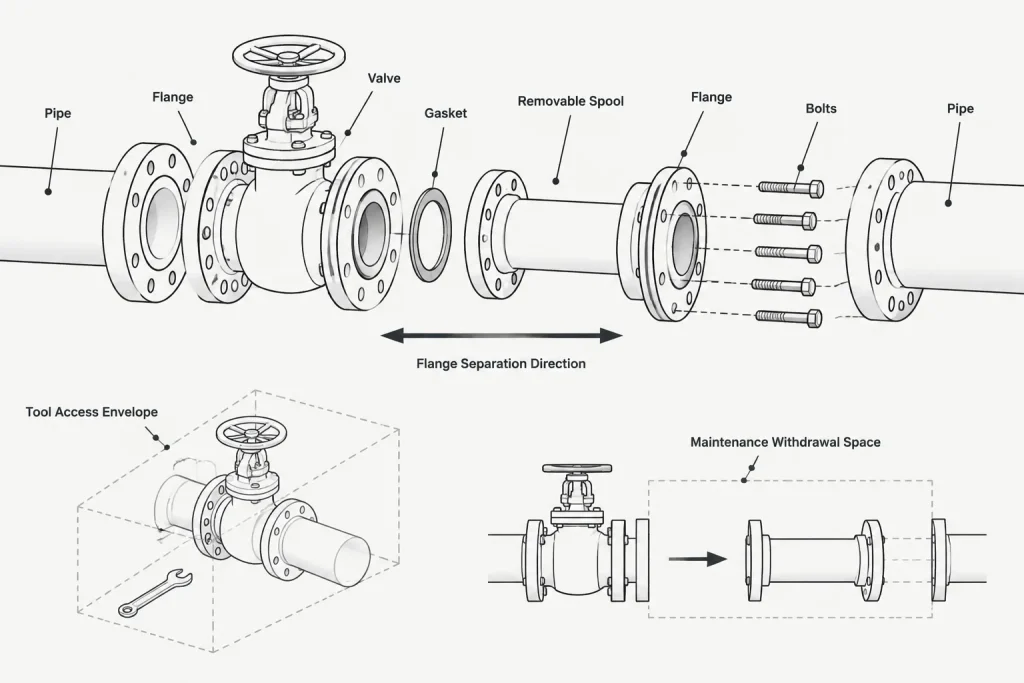 Straight Pipe Length Between Fittings: A Practical CAD and Layout Guide piping engineering illustration