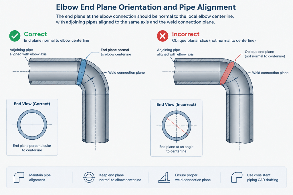 Trimmed Pipe Elbows in CAD: Geometry, Takeout, and Fabrication Documentation piping engineering illustration