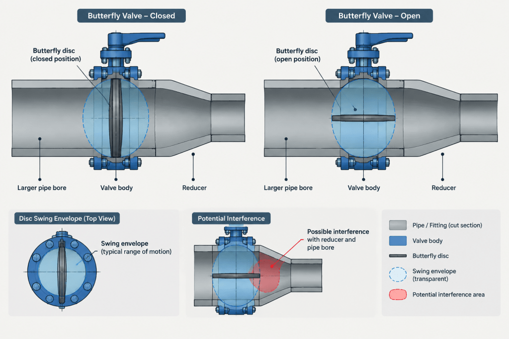 Wafer vs. Lug Butterfly Valves in Piping CAD: Connections, Bolting, and Maintenance piping engineering illustration