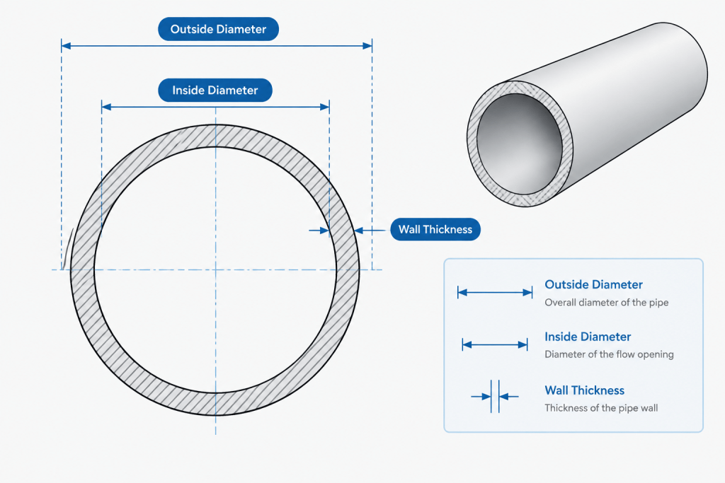 Why Pipe Outside Diameter Usually Stays the Same When Schedule Changes piping engineering illustration