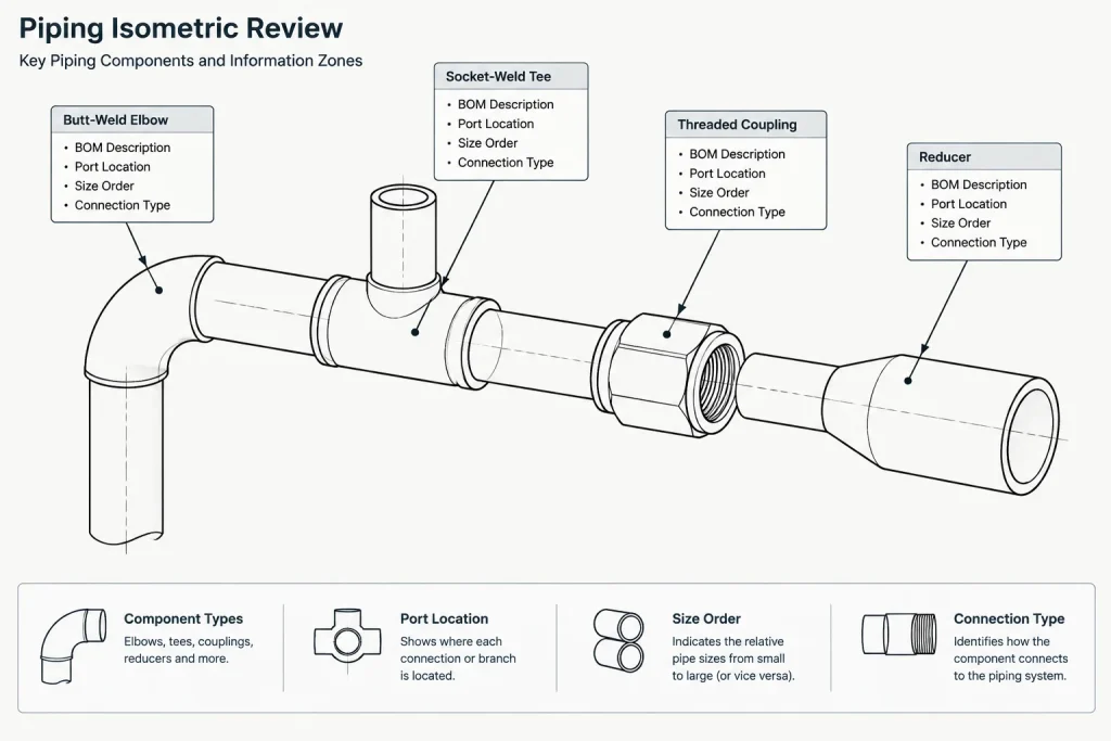 Wrought vs. Forged Pipe Fittings: Terminology, Connections, and CAD Documentation piping engineering illustration