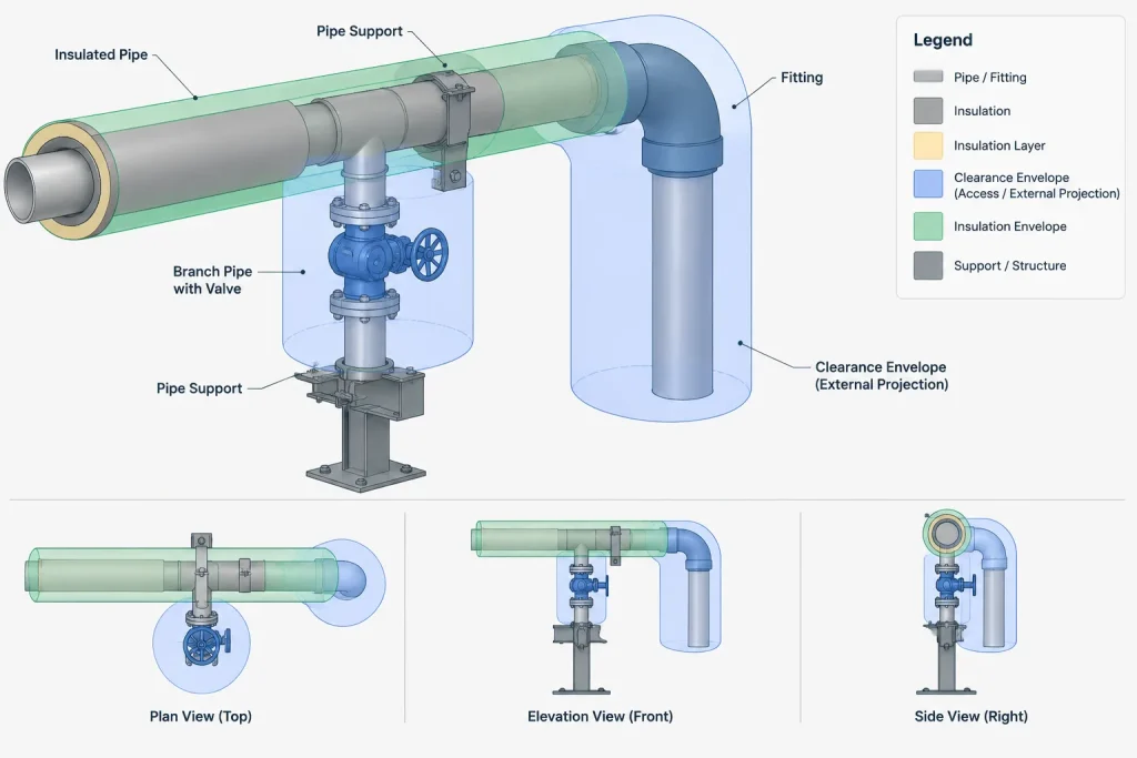 Branch Reinforcement Pads in Piping CAD: Geometry, Welds, and Documentation piping engineering illustration