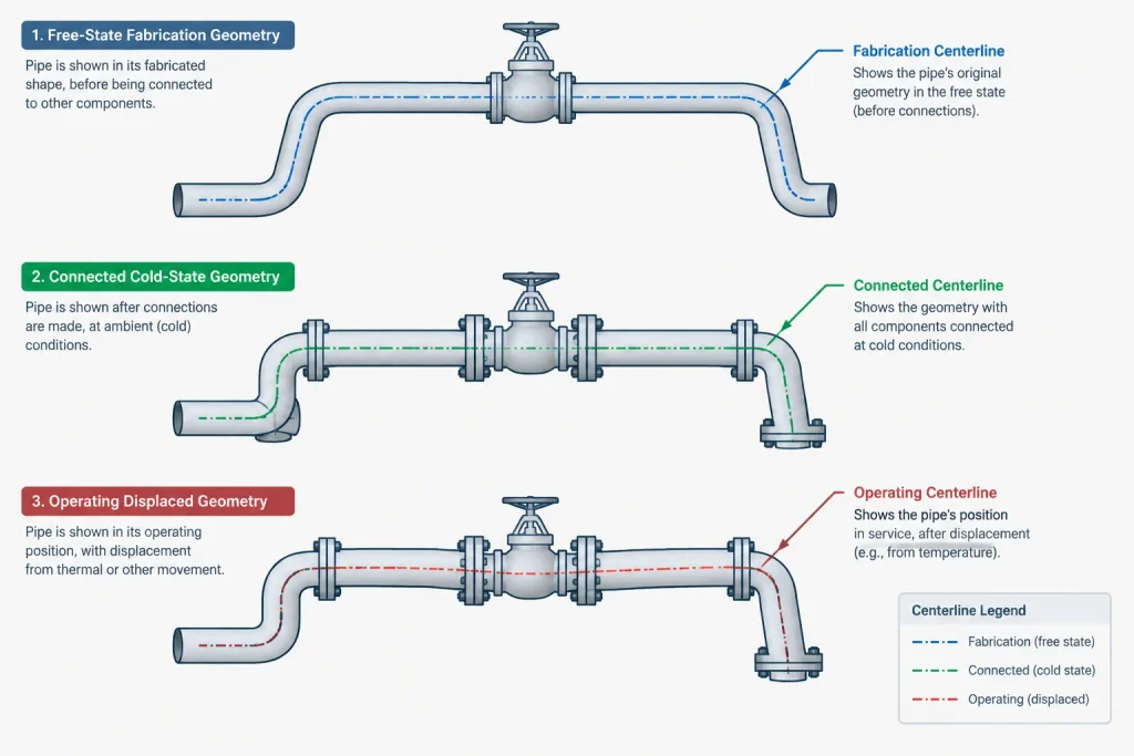 Cold Spring in Piping: Installed Offsets, Fabrication Dimensions, and CAD Control piping engineering illustration