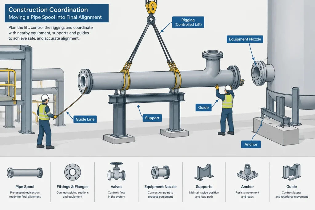 Cold Spring in Piping: Installed Offsets, Fabrication Dimensions, and CAD Control piping engineering illustration