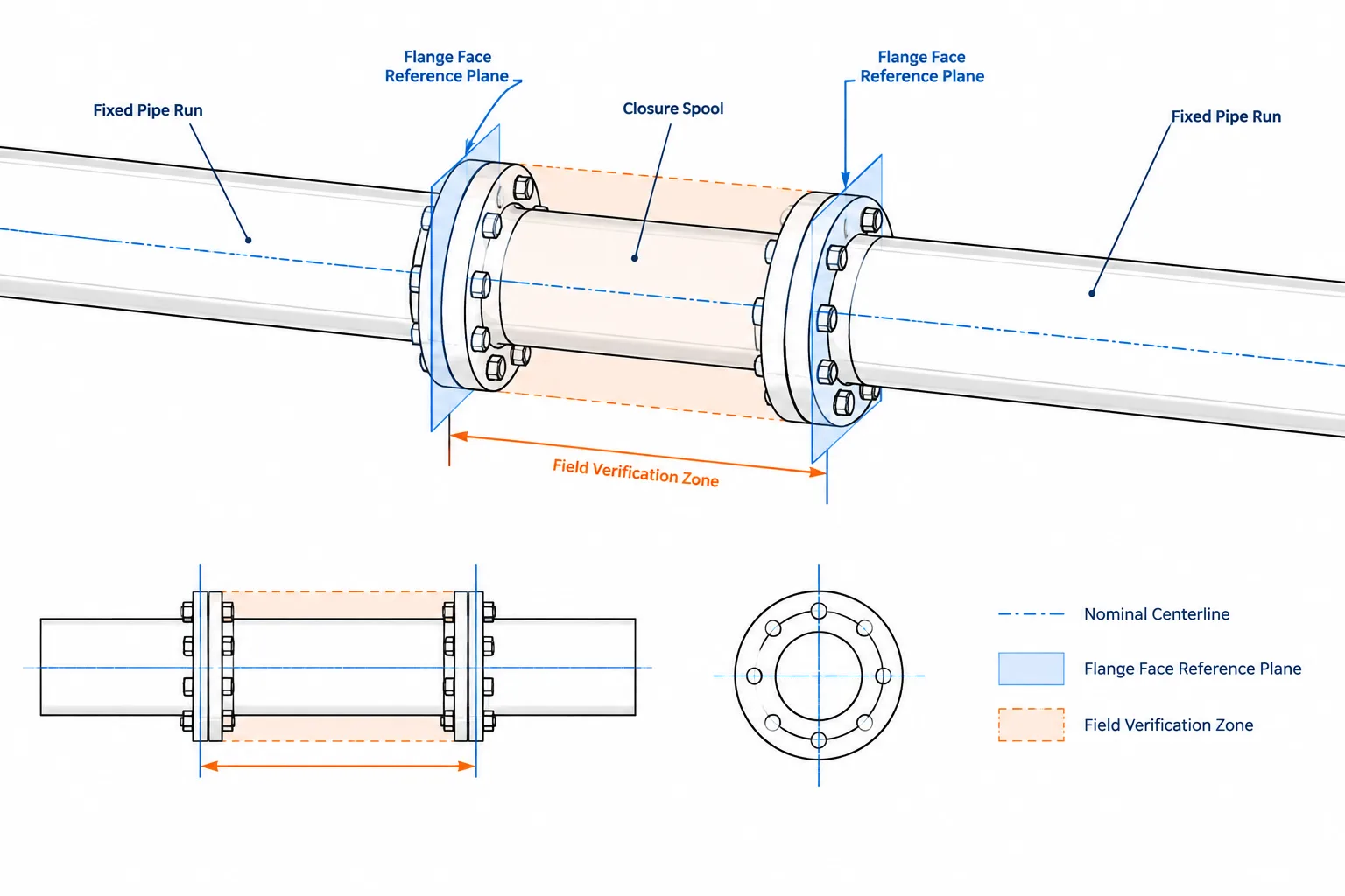 Field-Fit Piping in CAD: Trim Allowances, Closure Spools, and Verified Dimensions