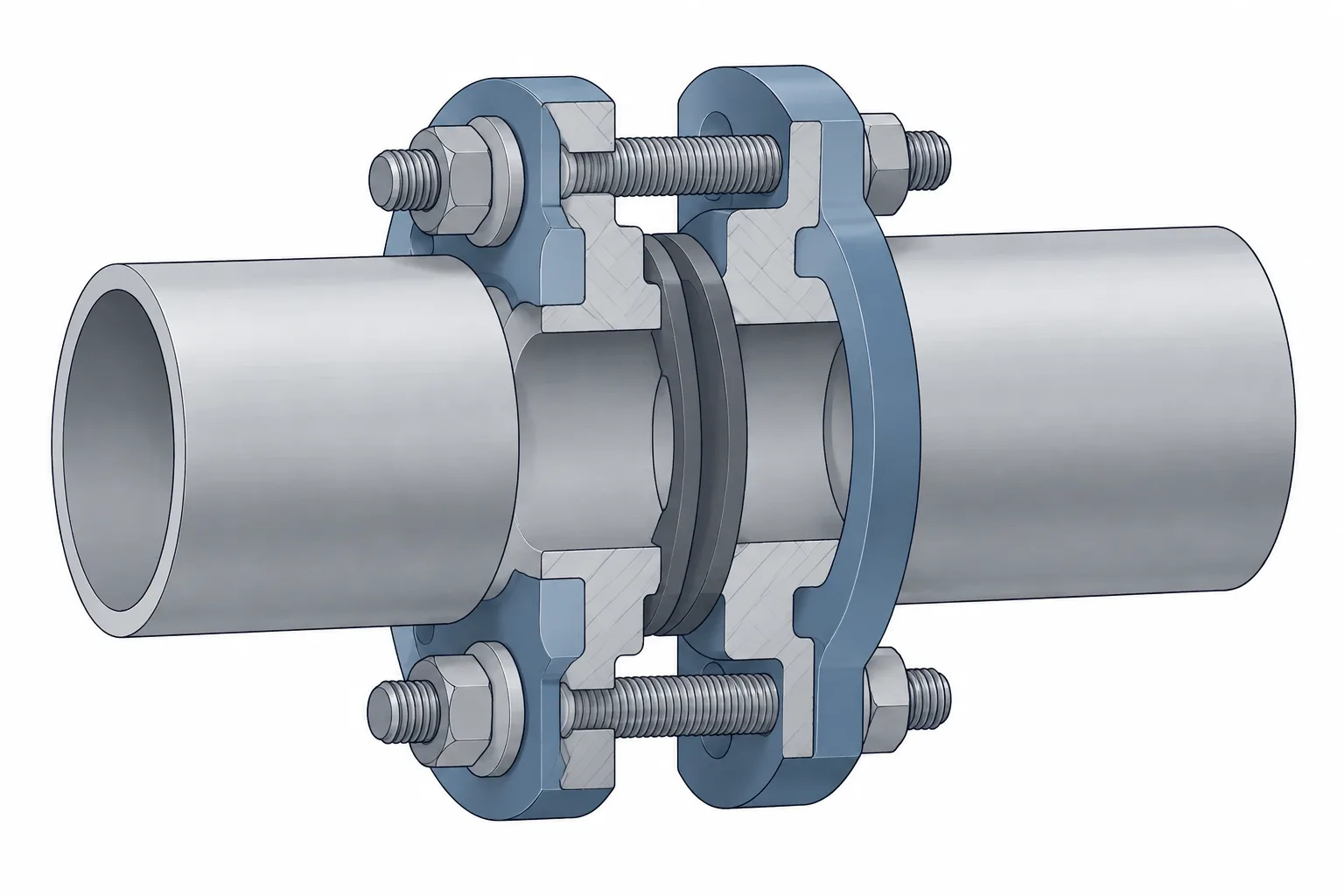 Flange Bolt Length in Piping CAD: Joint Stack-Up, Studs, Nuts, and Washers