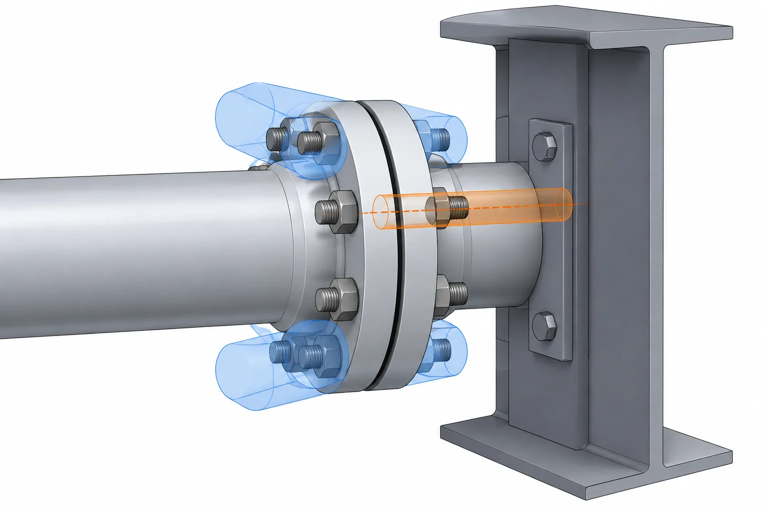 Flange Bolting Access in Piping CAD: Wrench Clearance, Stud Removal, and Obstruction Checks