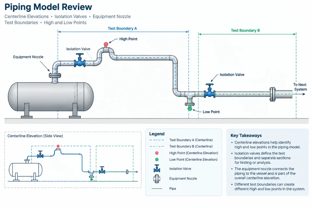 High-Point Vents and Low-Point Drains in Piping CAD: Placement, Purpose, and Documentation piping engineering illustration
