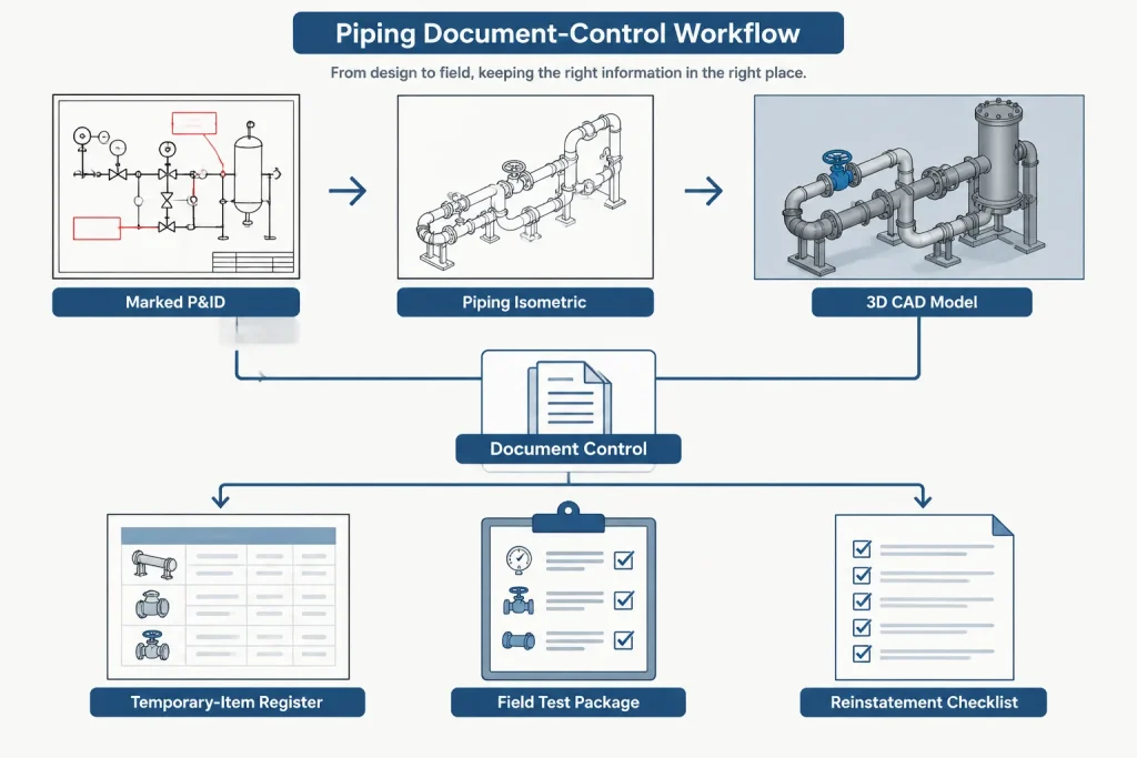 Hydrostatic Test Boundaries in Piping CAD: Limits, Isolation, Vents, and Test Packages piping engineering illustration