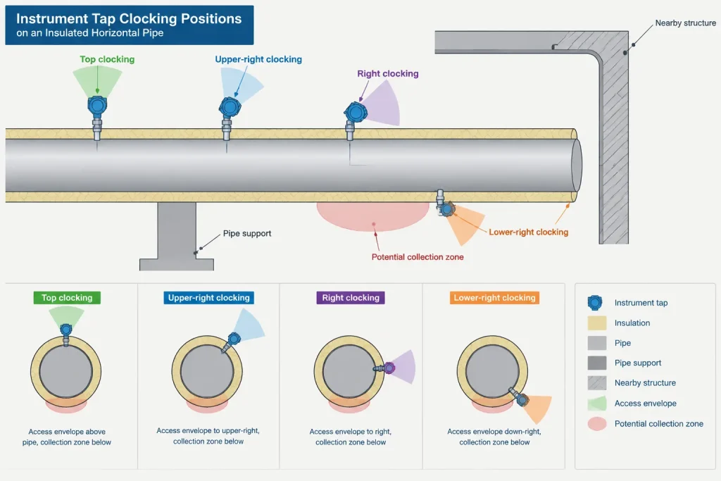 Instrument Connections in Piping CAD: Process Taps, Root Valves, and Model Boundaries piping engineering illustration