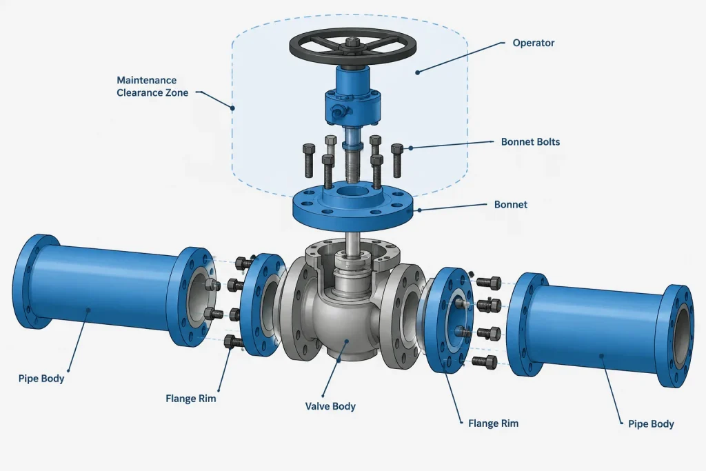 Pipe and Fitting Outside Dimensions in CAD: Why Nominal Size Does Not Define the Envelope piping engineering illustration
