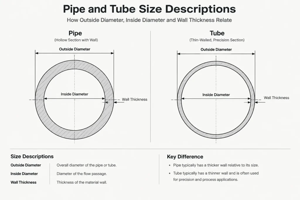 Pipe vs. Tube in Piping CAD: Size, Wall, Connections, and Model Control piping engineering illustration