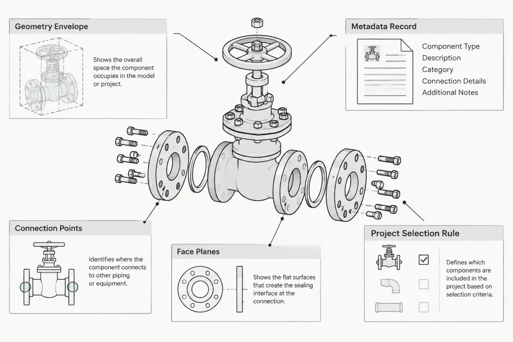 Piping CAD Catalogs vs. Project Specifications: Geometry, Selection Rules, and Data Control piping engineering illustration