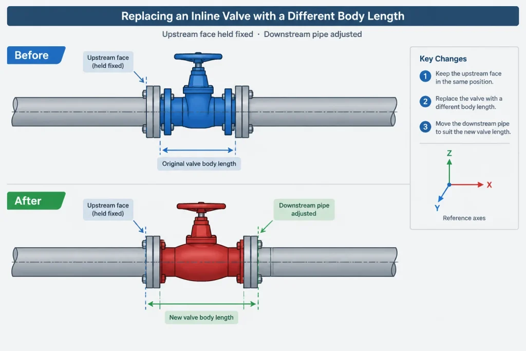 Piping CAD Connection Points: Origins, Ports, Centerlines, and Replacement Control piping engineering illustration