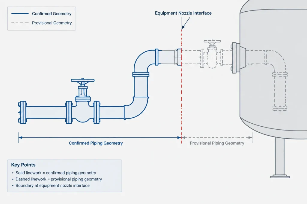 Piping CAD Holds: Controlling Unverified Dimensions, Vendor Data, and Field Information piping engineering illustration