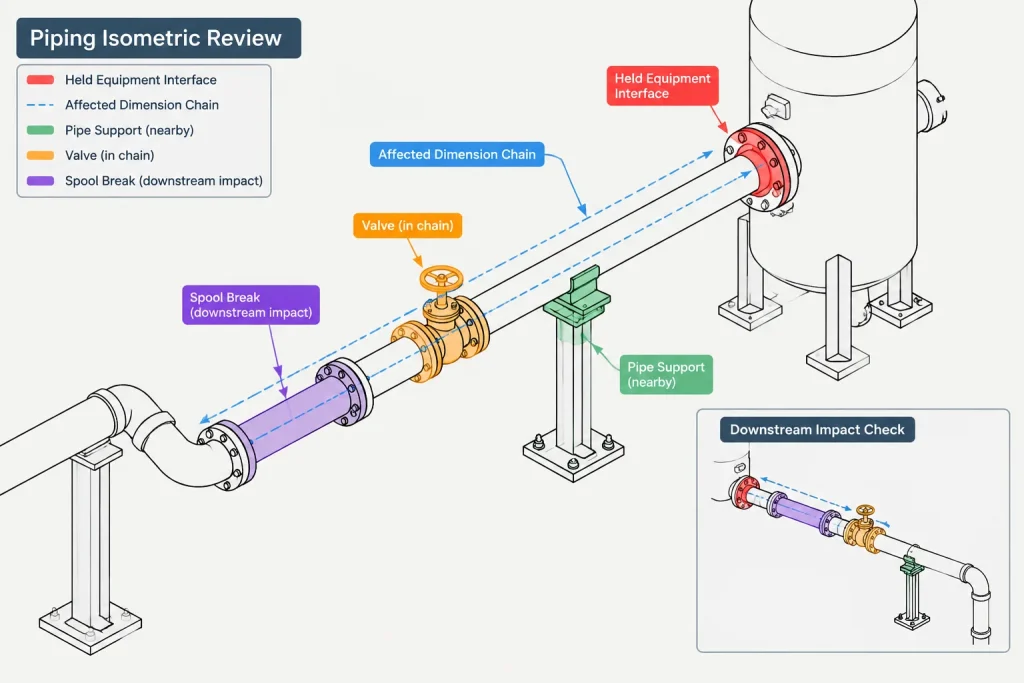 Piping CAD Holds: Controlling Unverified Dimensions, Vendor Data, and Field Information piping engineering illustration