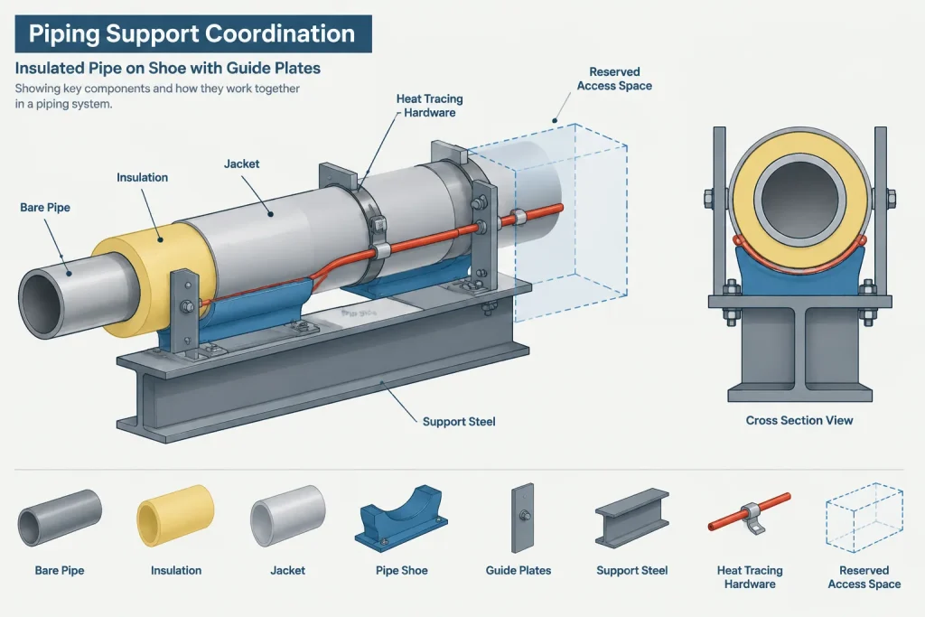 Piping Insulation in CAD: Thickness, Jacketing, Clearance, and Removable Covers piping engineering illustration