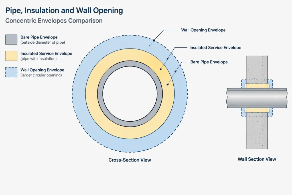 Piping Penetrations in CAD: Sleeves, Openings, Seals, and Coordination piping engineering illustration