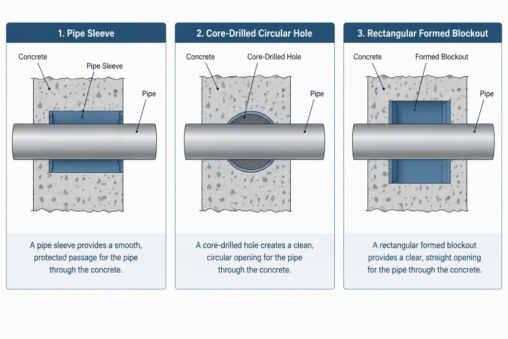 Piping Penetrations in CAD: Sleeves, Openings, Seals, and Coordination piping engineering illustration