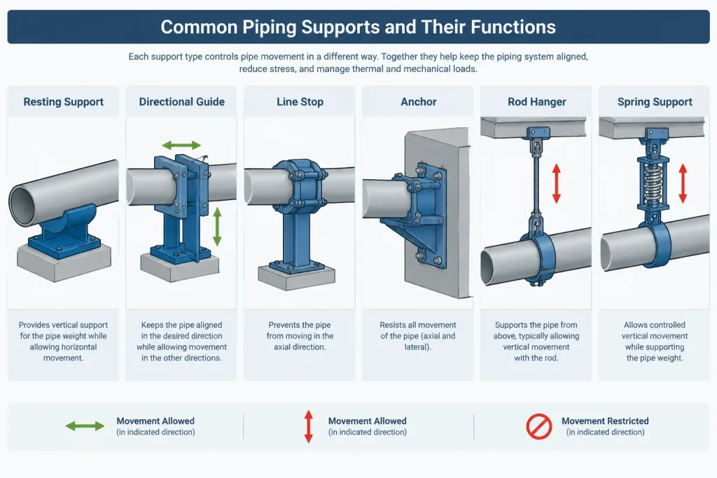 Piping Support Locations in CAD: Span, Load, Movement, and Coordination piping engineering illustration