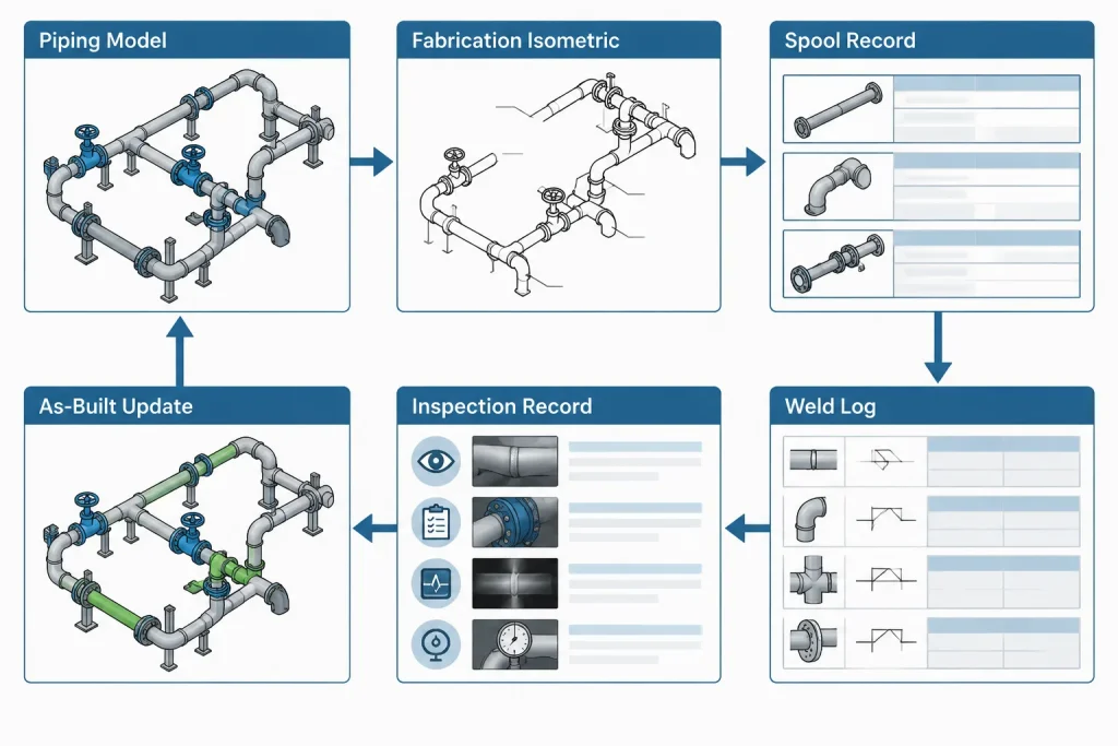 Piping Weld Maps in CAD: Joint Numbering, Traceability, and Drawing Coordination piping engineering illustration