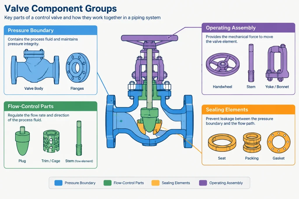 Valve Body, Bonnet, and Trim: What the Terms Mean in Piping Documentation and CAD piping engineering illustration