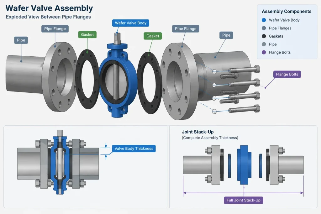 Valve Face-to-Face Dimensions in Piping CAD: Reference Planes, End Connections, and Replacement Checks piping engineering illustration