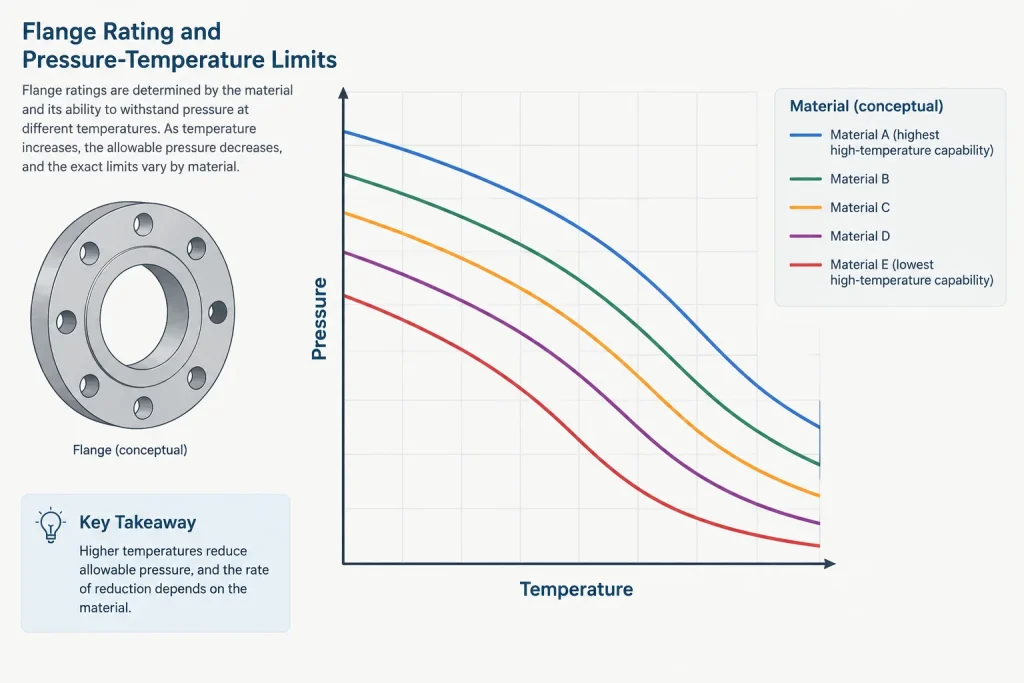 Why Flange Class Is Not a Fixed Pressure Rating: A Practical Selection Guide piping engineering illustration