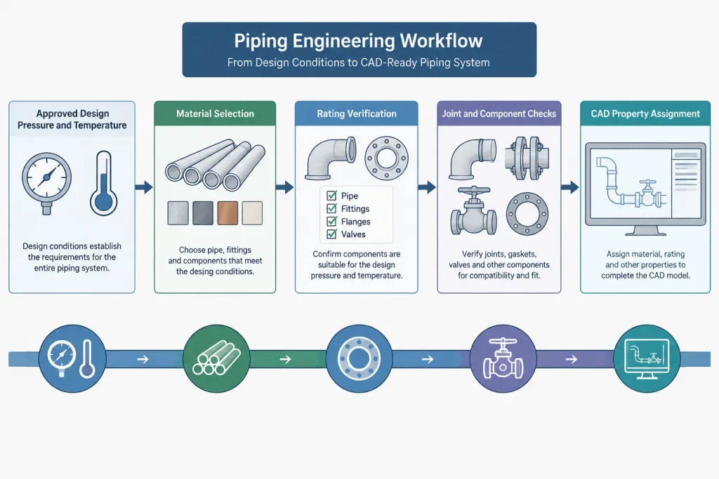 Why Flange Class Is Not a Fixed Pressure Rating: A Practical Selection Guide piping engineering illustration